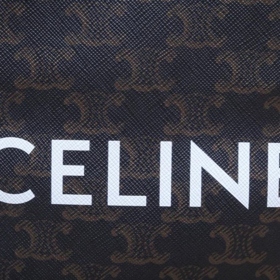 CELINE(思琳) Cabas 豎款手袋 Mini 凱旋門印花 褐色 人造革-5