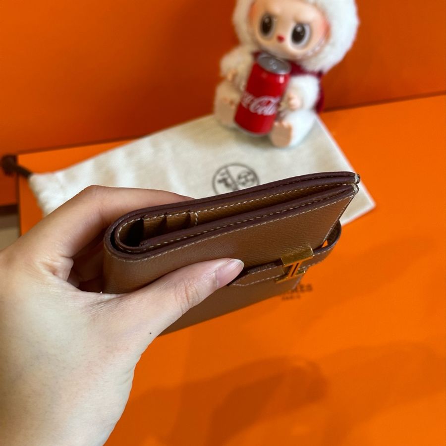 🈶️盒子❤️ 愛馬仕 #金棕 金釦 #bearn #compact #短夾-4