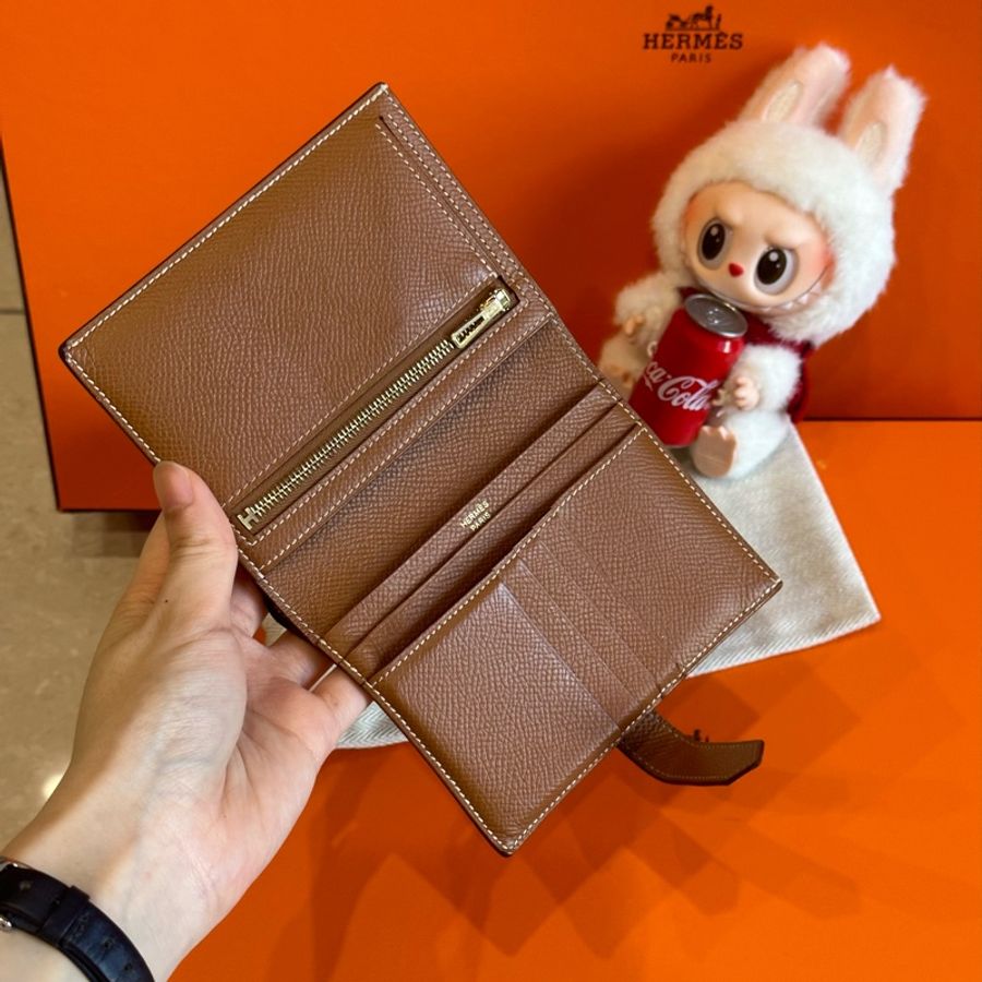 🈶️盒子❤️ 愛馬仕 #金棕 金釦 #bearn #compact #短夾-12