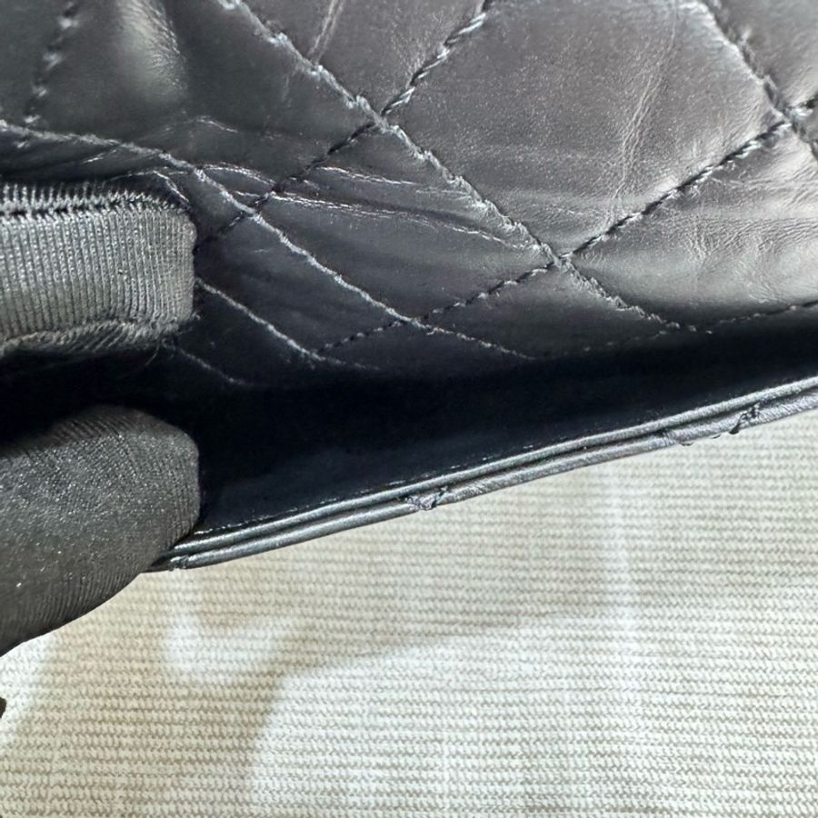 香奈兒 Chanel 2.55黑金mini 油臘牛皮 單肩背包 斜背包-22