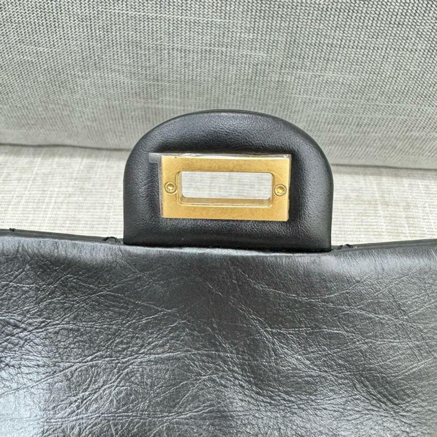 香奈兒 Chanel 2.55黑金mini 油臘牛皮 單肩背包 斜背包-25