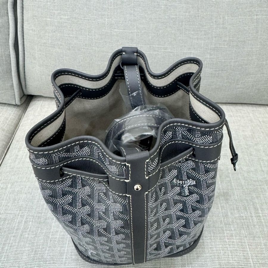 Goyard 戈雅 抽繩水桶包 灰色PM-19