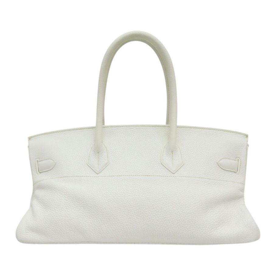 白色 皮革 JPG Shoulder Birkin 42 柏金包 手提包 口J刻 銀扣-1