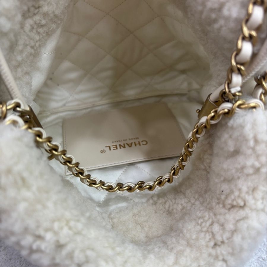 Chanel 22 mini bag毛絨款 25c 泰迪毛毛22bag 閒置99新-5