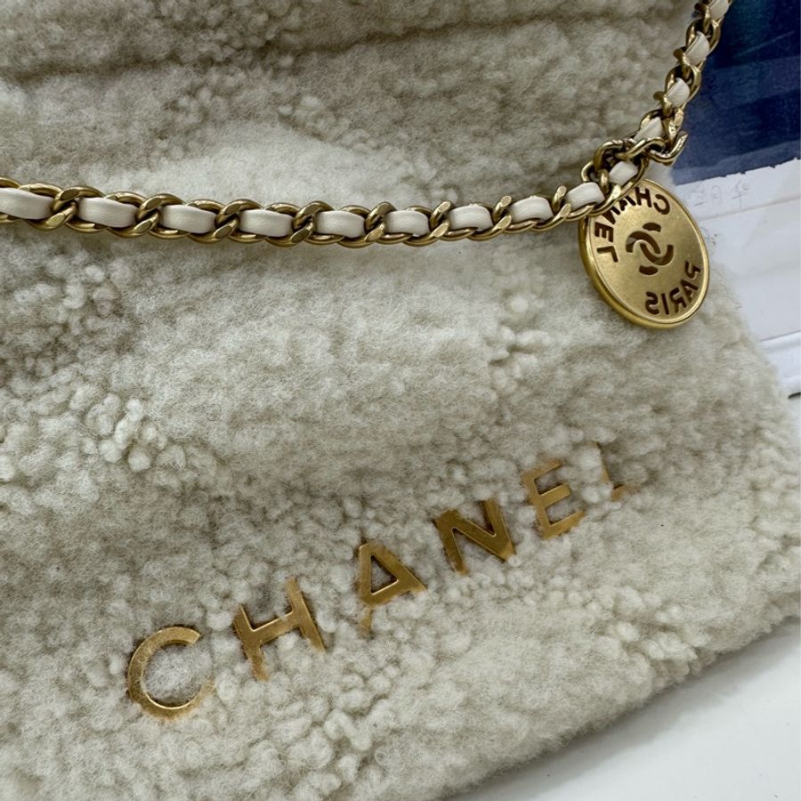 Chanel 22 mini bag毛絨款 25c 泰迪毛毛22bag 閒置99新-11