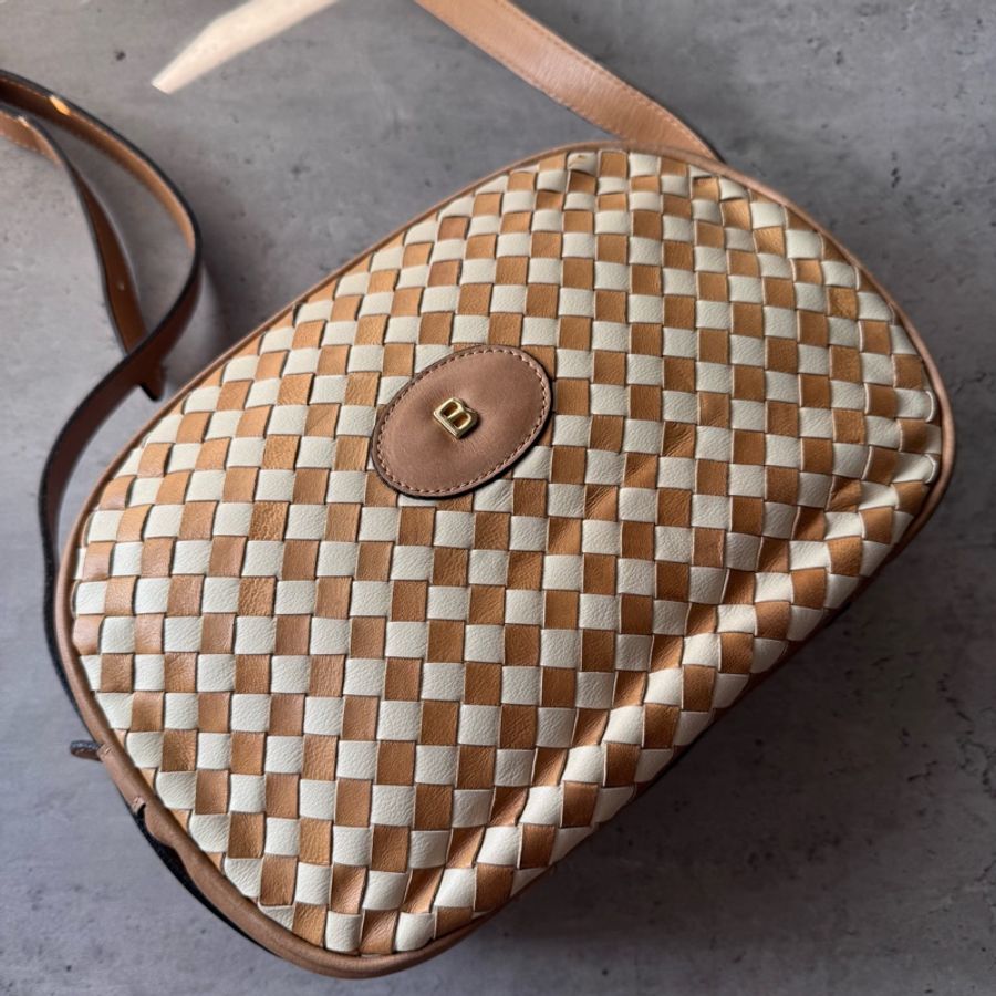 中古 Bally 編織皮革兩用包 側背包 斜背包 意大利製-5