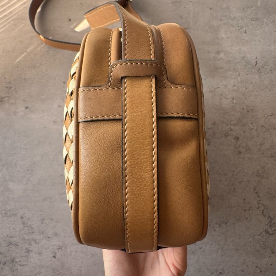 中古 Bally 編織皮革兩用包 側背包 斜背包 意大利製-9