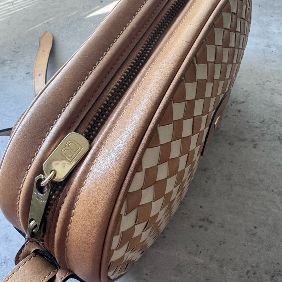 中古 Bally 編織皮革兩用包 側背包 斜背包 意大利製-18