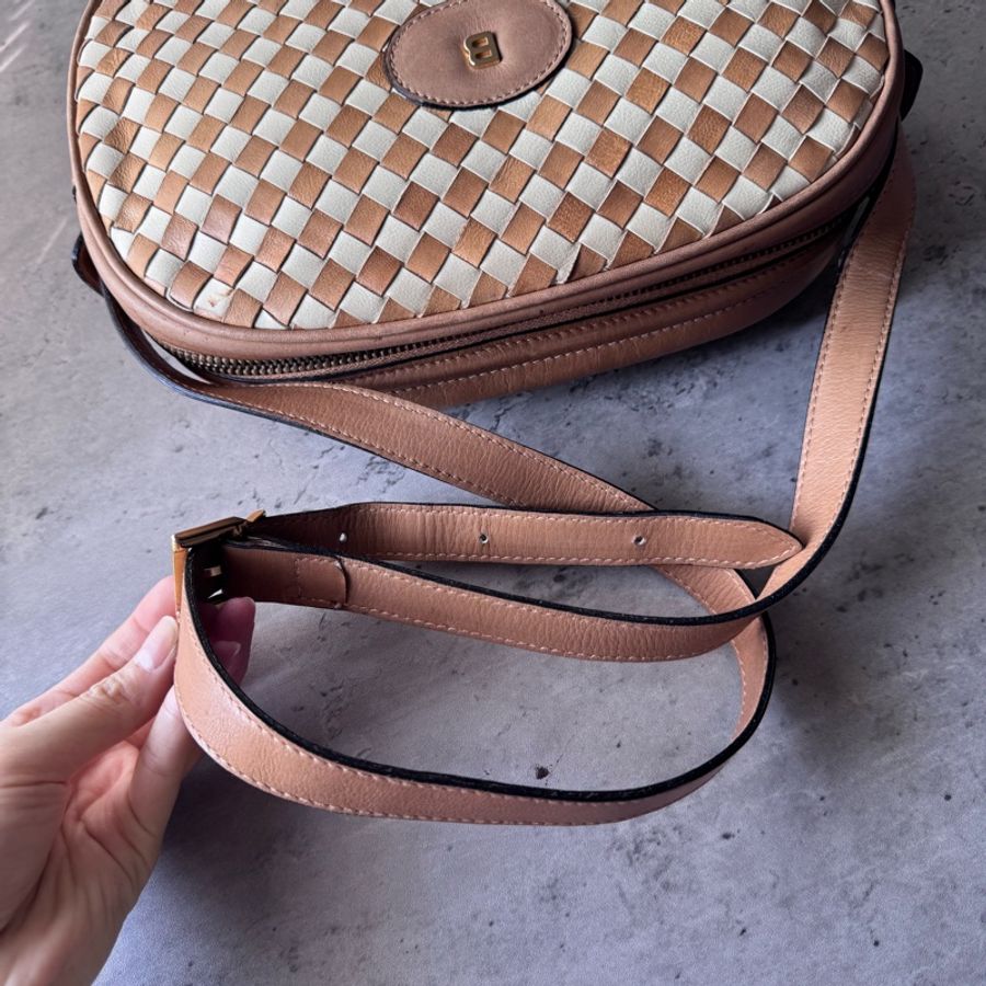 中古 Bally 編織皮革兩用包 側背包 斜背包 意大利製-23