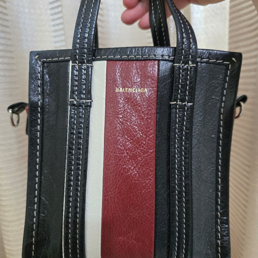 BALENCIAGA 巴黎世家 Bazar Shopper XXS 燙金LOGO小牛皮手提斜背兩用包-8