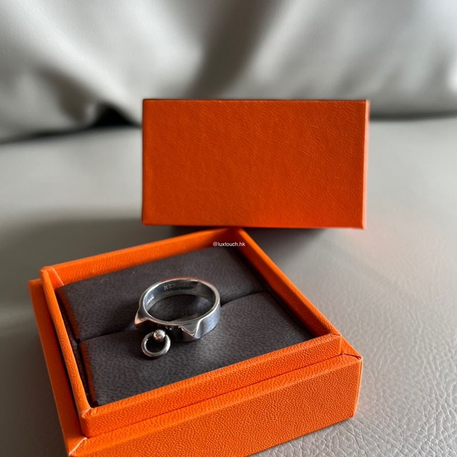 全新🍊 Hermes 愛馬仕CDC 戒指 Collier de chien ring 💍 925銀器 54-3