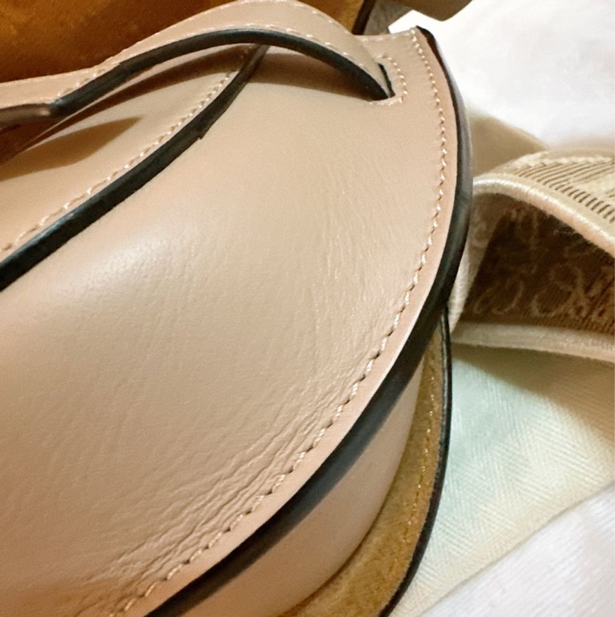 專櫃正品 LOEWE Mini Gate Dual bag Sand 小牛皮灰米色系-17