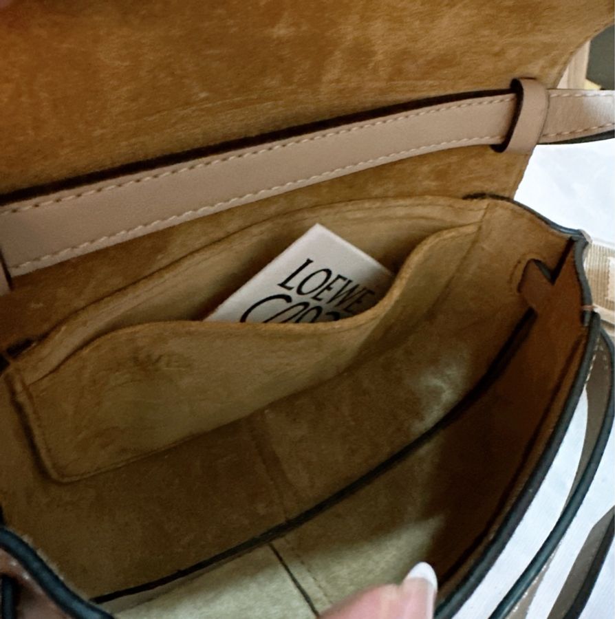 專櫃正品 LOEWE Mini Gate Dual bag Sand 小牛皮灰米色系-23