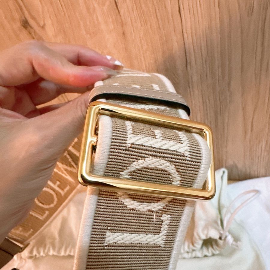 專櫃正品 LOEWE Mini Gate Dual bag Sand 小牛皮灰米色系-31