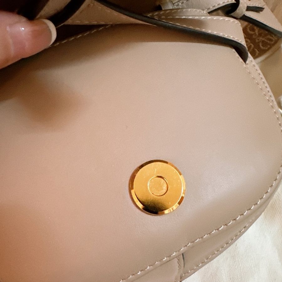 專櫃正品 LOEWE Mini Gate Dual bag Sand 小牛皮灰米色系-34