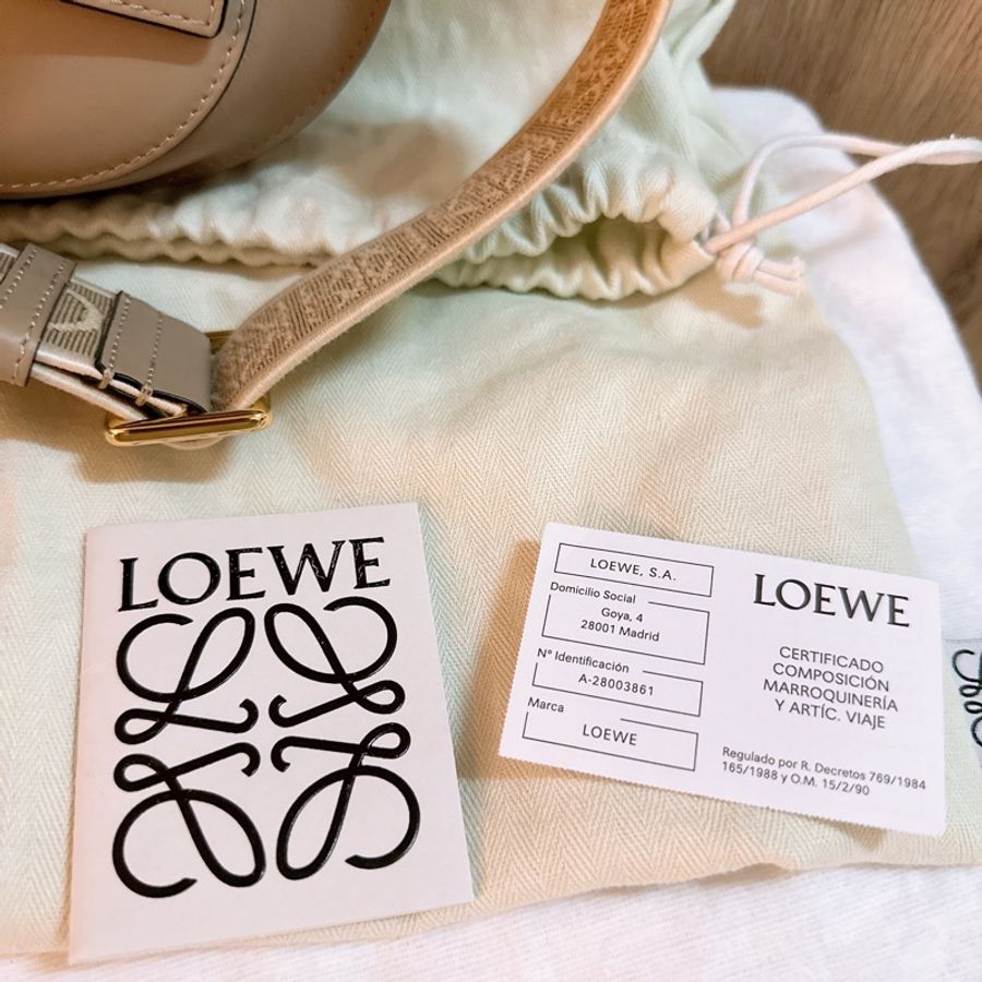 專櫃正品 LOEWE Mini Gate Dual bag Sand 小牛皮灰米色系-49