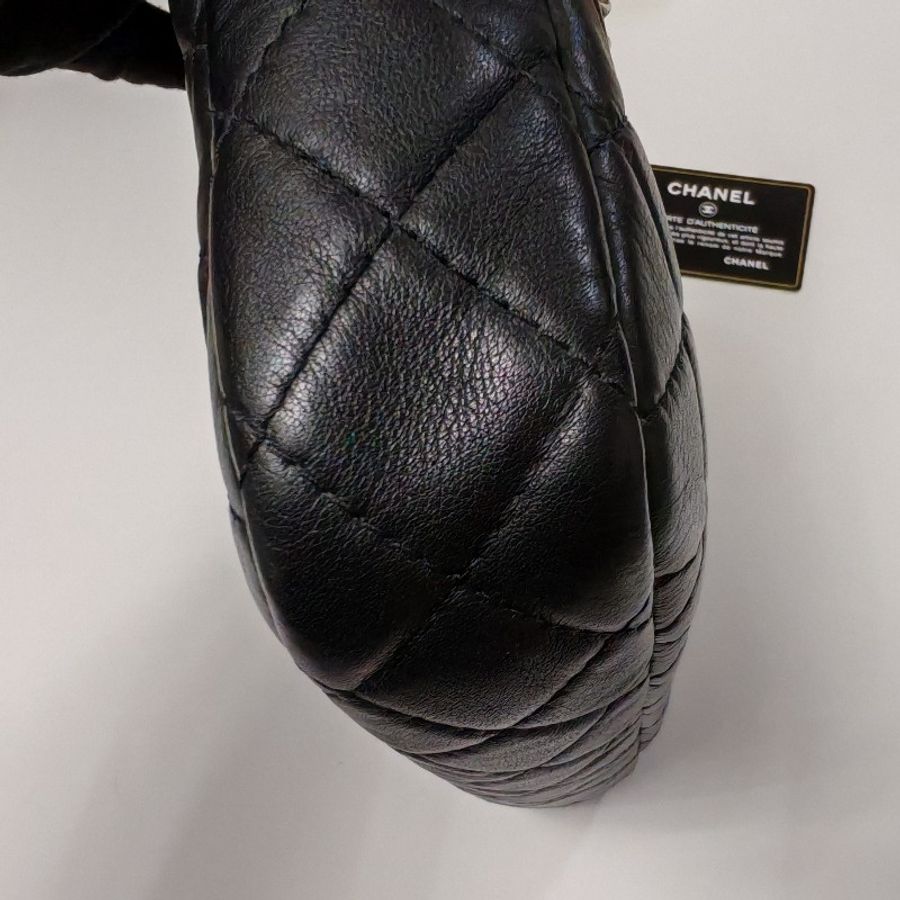 Chanel 香奈兒 皮革相機包 29開 斜背 肩背鏈條 手袋 camera bag 黑銀-12