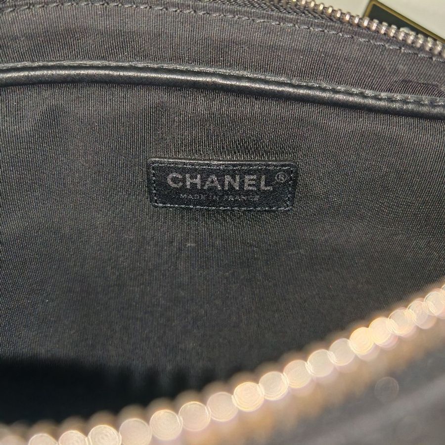 Chanel 香奈兒 皮革相機包 29開 斜背 肩背鏈條 手袋 camera bag 黑銀-19