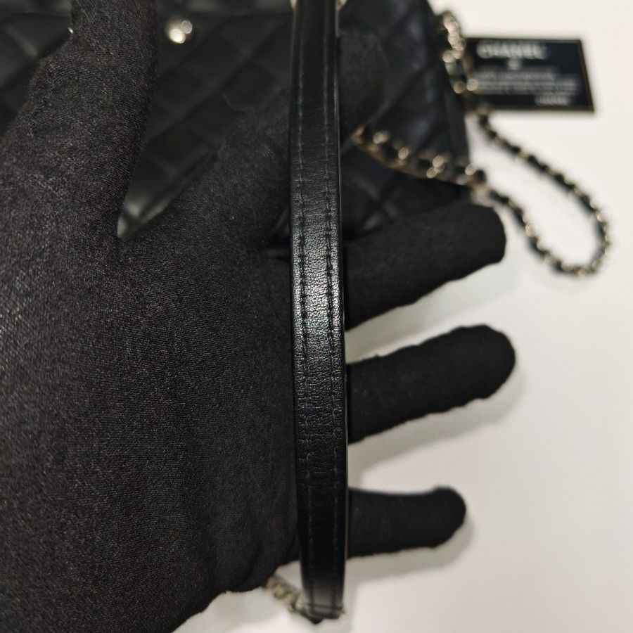 Chanel 香奈兒 皮革相機包 29開 斜背 肩背鏈條 手袋 camera bag 黑銀-20
