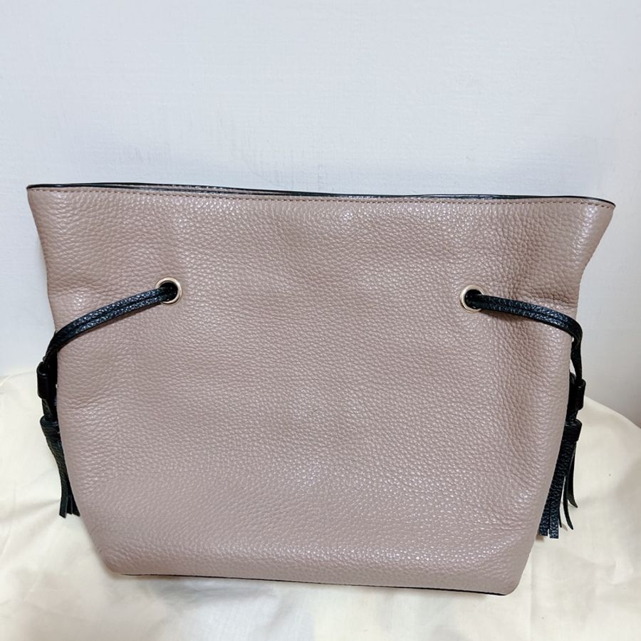 coach 豆沙色手提斜背兩用包-7