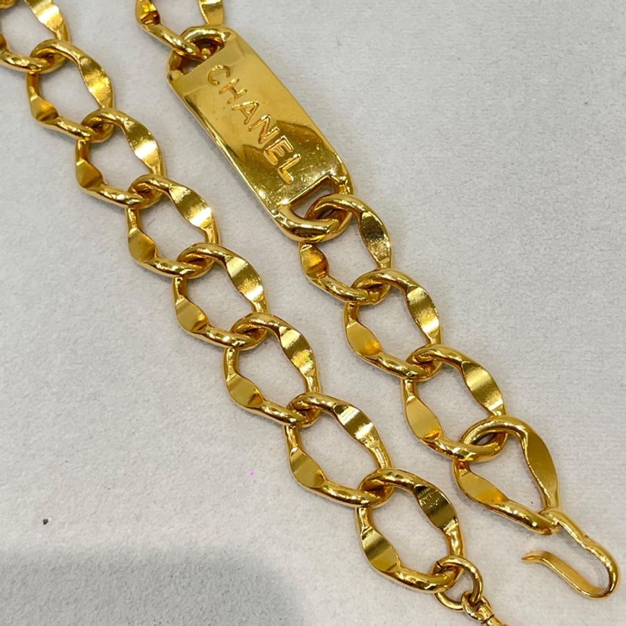 CHANEL 中古金色康鵬31 logo 腰鏈 80CM O652NY-1