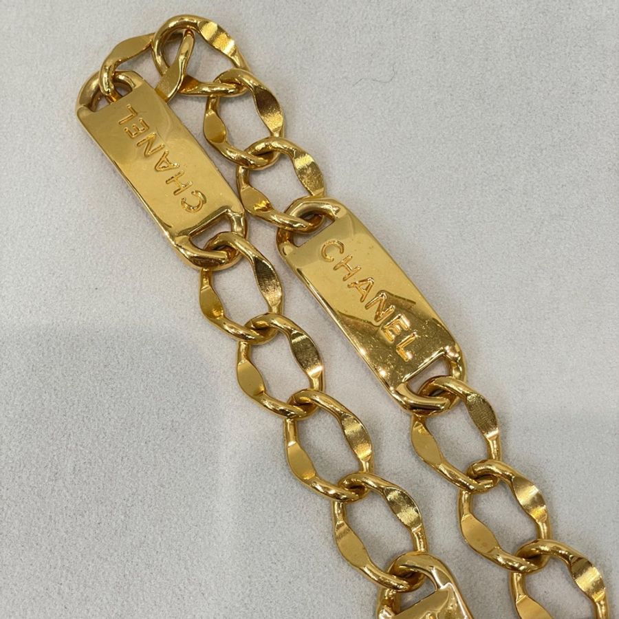 CHANEL 中古金色康鵬31 logo 腰鏈 80CM O652NY-5