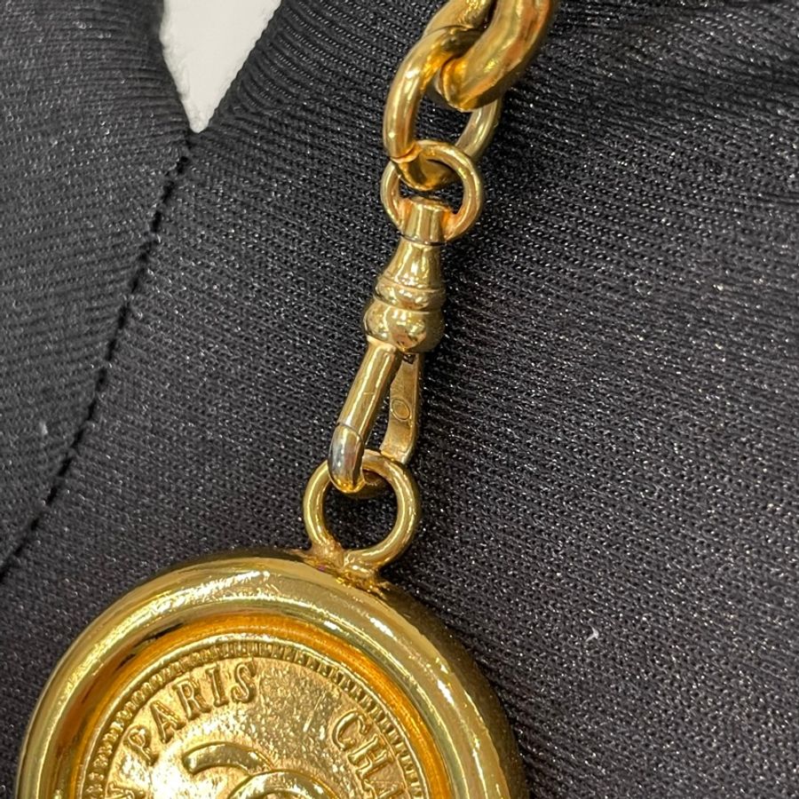 CHANEL 中古金色康鵬31 logo 腰鏈 80CM O652NY-19