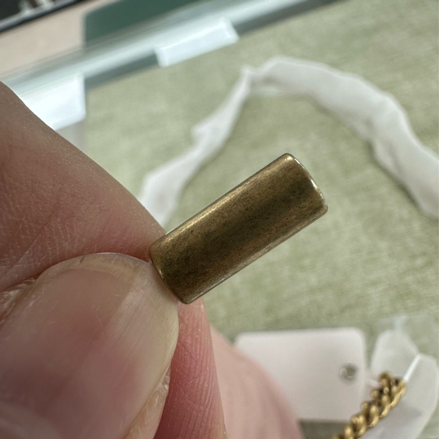 閑置品💫GUCCI GG Marmont 粉色金扣水桶包 斜肩包-8