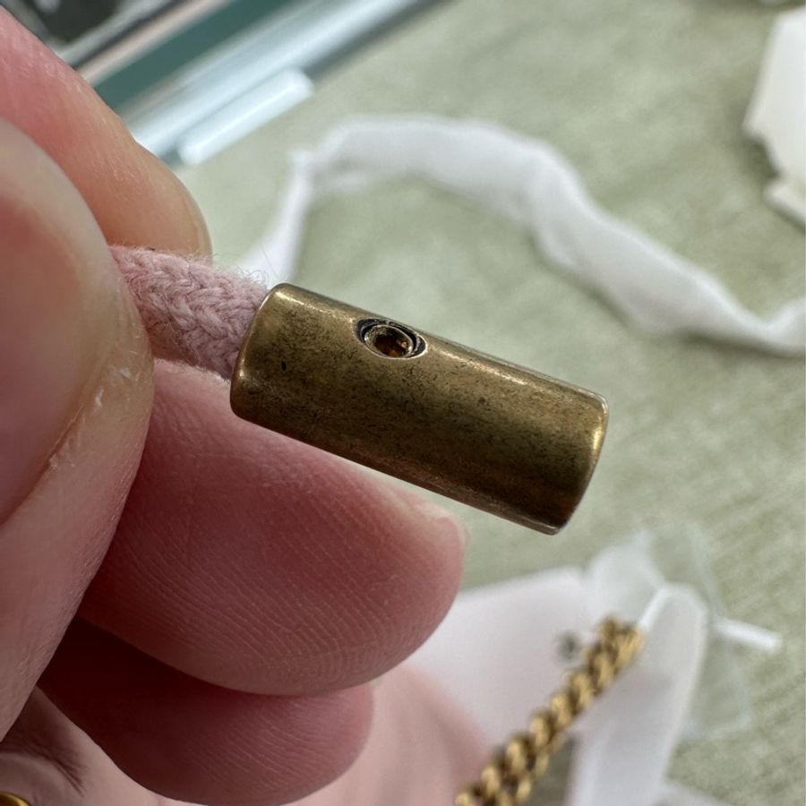 閑置品💫GUCCI GG Marmont 粉色金扣水桶包 斜肩包-10