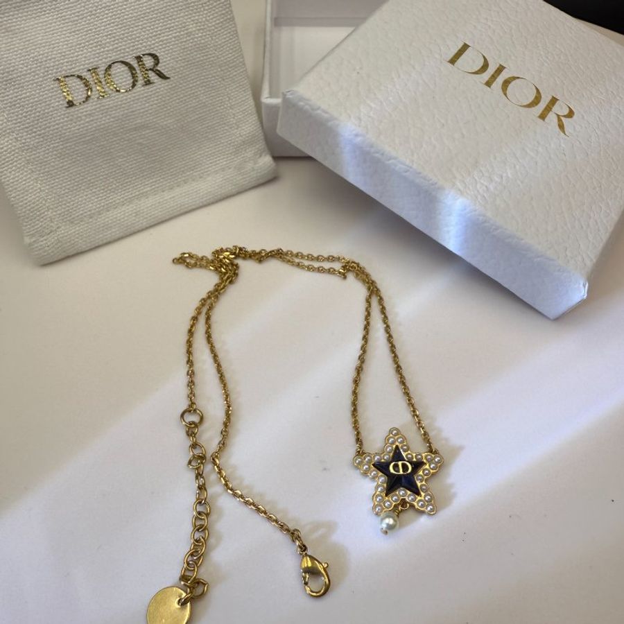 Christine Dior Petit CD Necklace 5角星星珍珠頸鍊-0