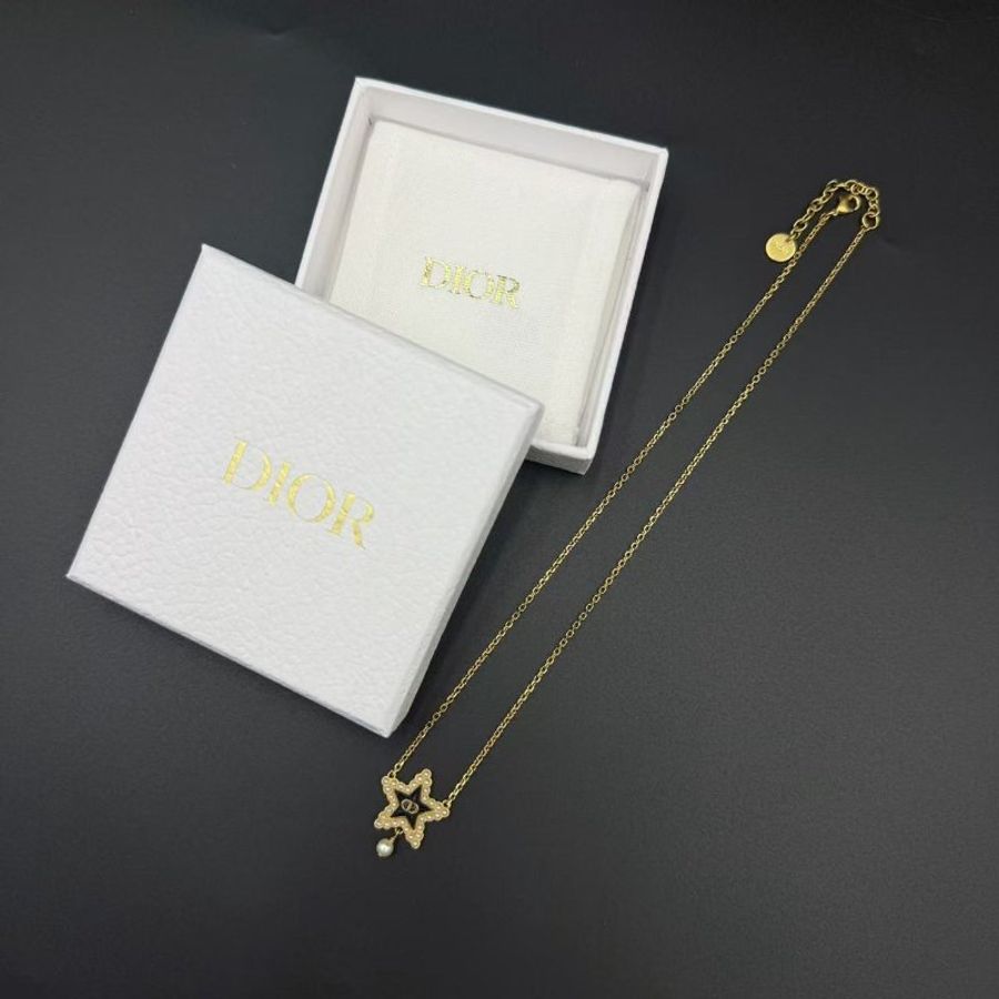 Christine Dior Petit CD Necklace 5角星星珍珠頸鍊-5