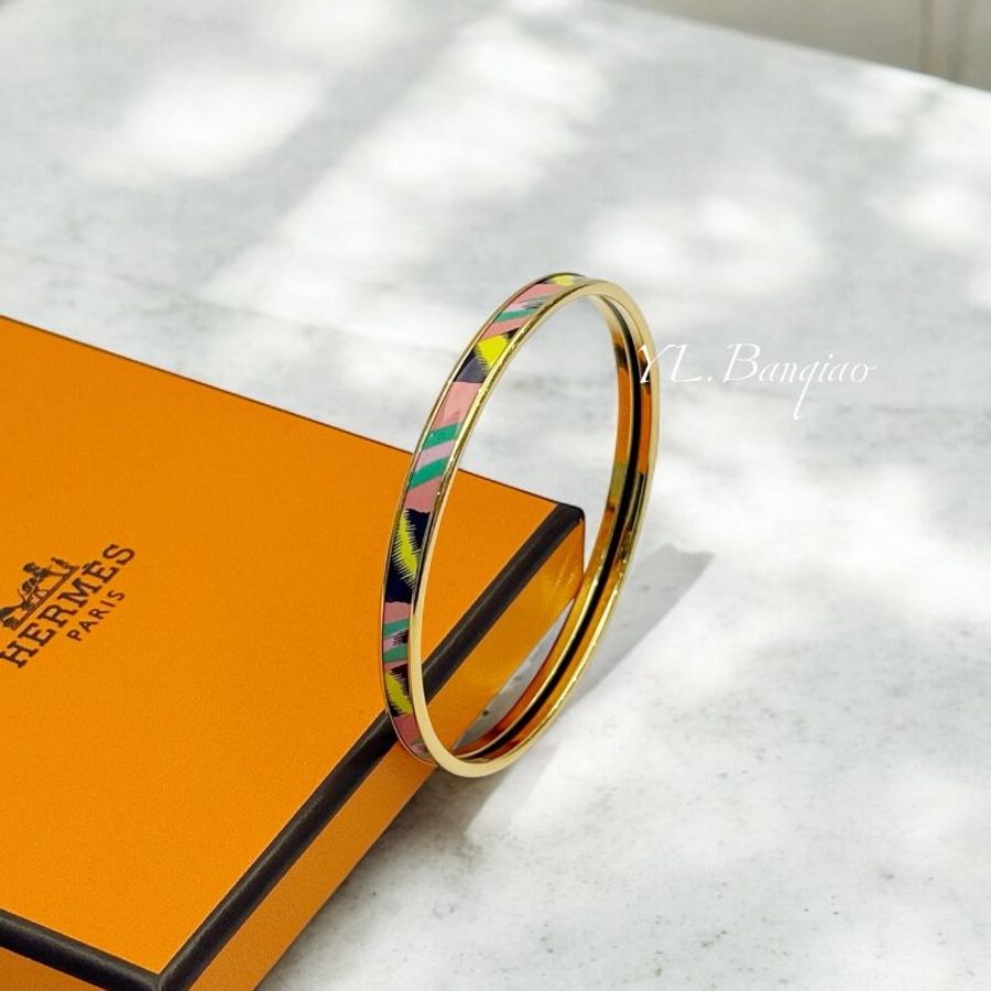 HERMES Chorus Stellarum Bangle金色極細版圖騰手環-0