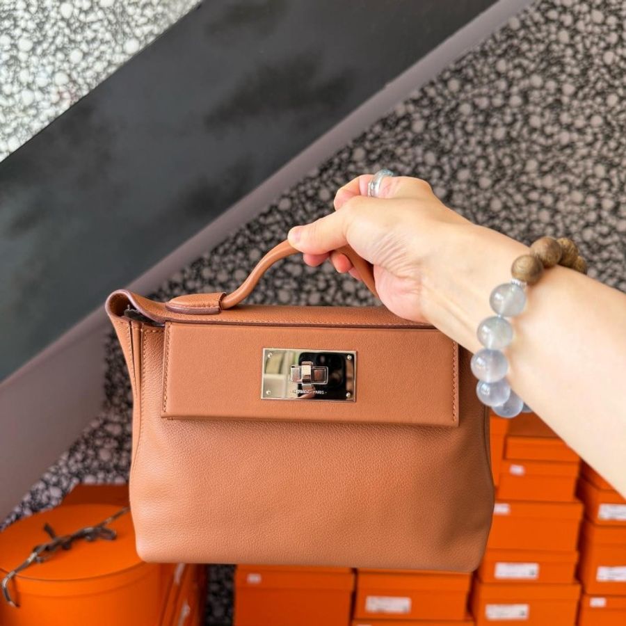 Hermes 2424 mini 金棕銀扣-1