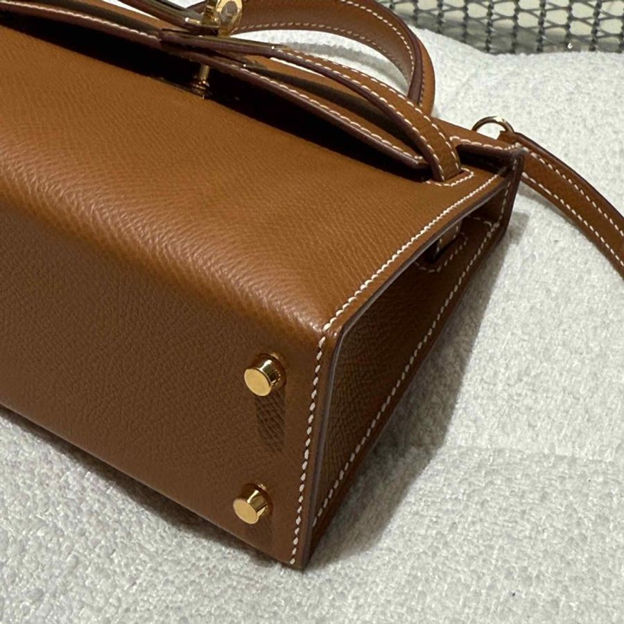 ▪️富貴選物FUGUEI▪️Hermes mini Kelly 2代 金棕金釦-5