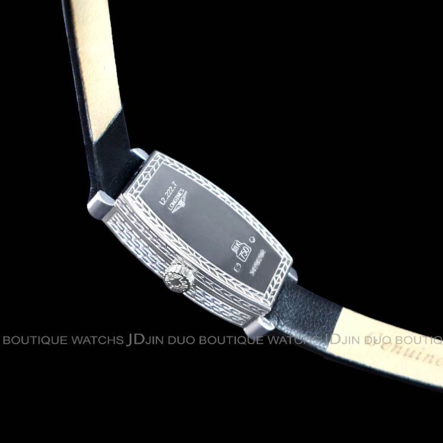 金鐸精品~2449 LONGINES 浪琴 Les Elégantes系列複刻款18白K金酒桶形手動上鍊女用鑽錶-4