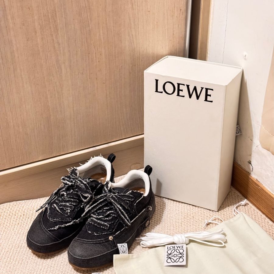 LOEWE 黑色牛仔布 運動鞋-0