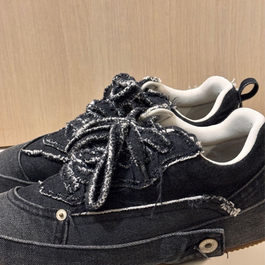 LOEWE 黑色牛仔布 運動鞋-2