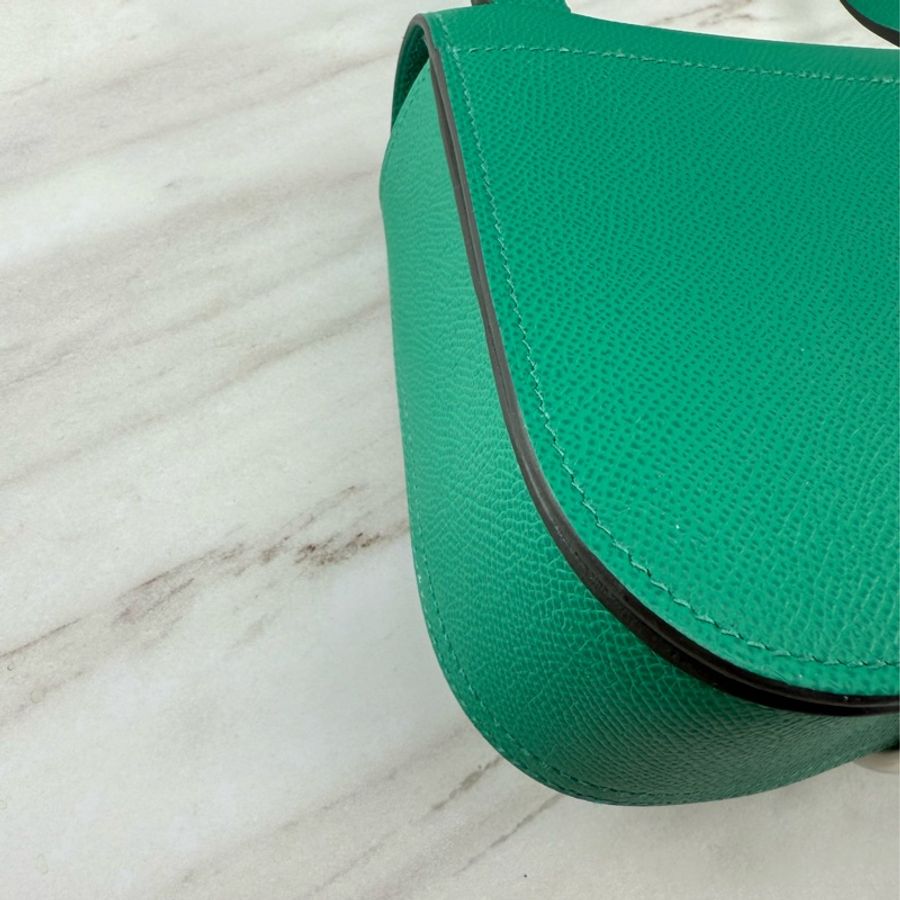 愛馬仕 Hermès Della Cavalleria 綠色銀釦 mini Della-9