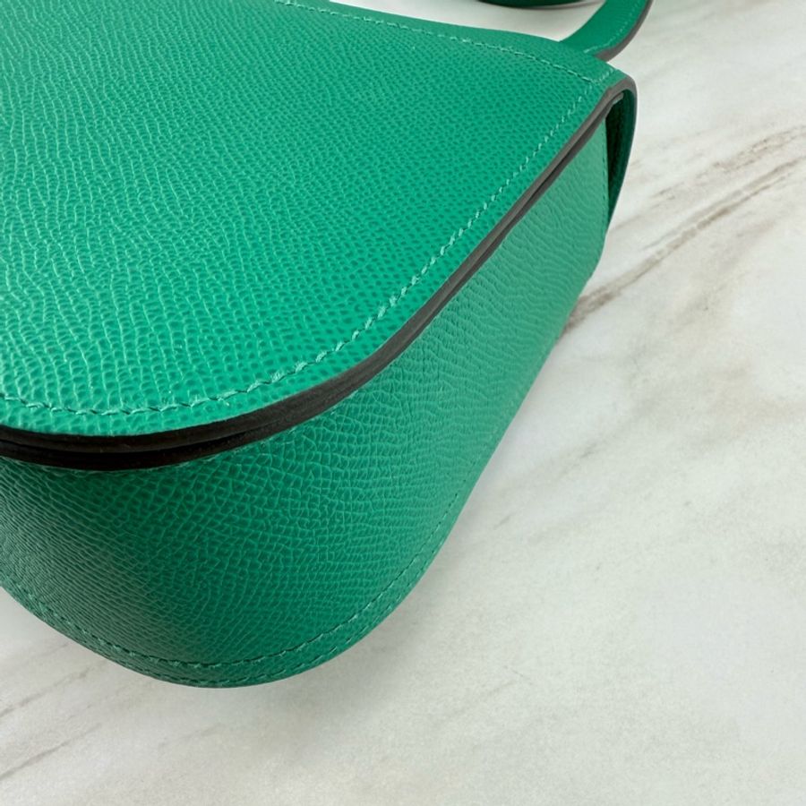 愛馬仕 Hermès Della Cavalleria 綠色銀釦 mini Della-10