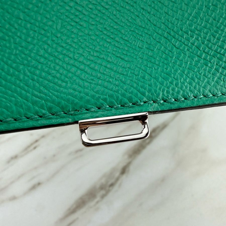 愛馬仕 Hermès Della Cavalleria 綠色銀釦 mini Della-14