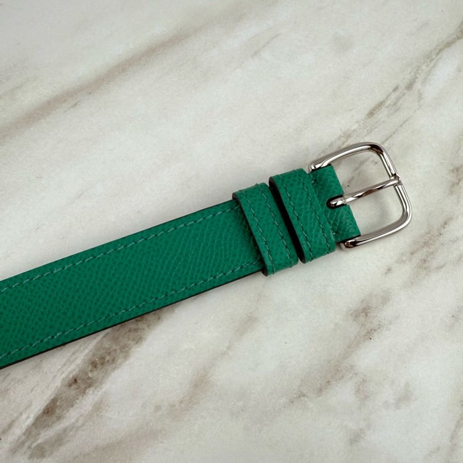 愛馬仕 Hermès Della Cavalleria 綠色銀釦 mini Della-16