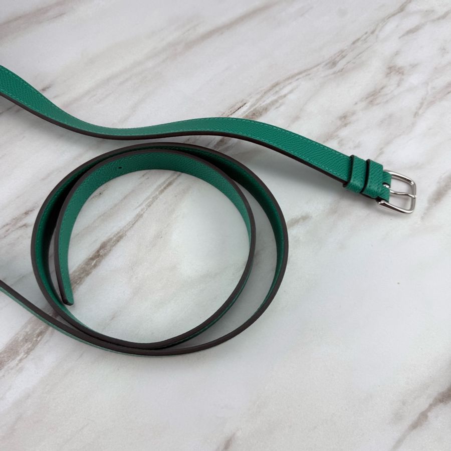 愛馬仕 Hermès Della Cavalleria 綠色銀釦 mini Della-17