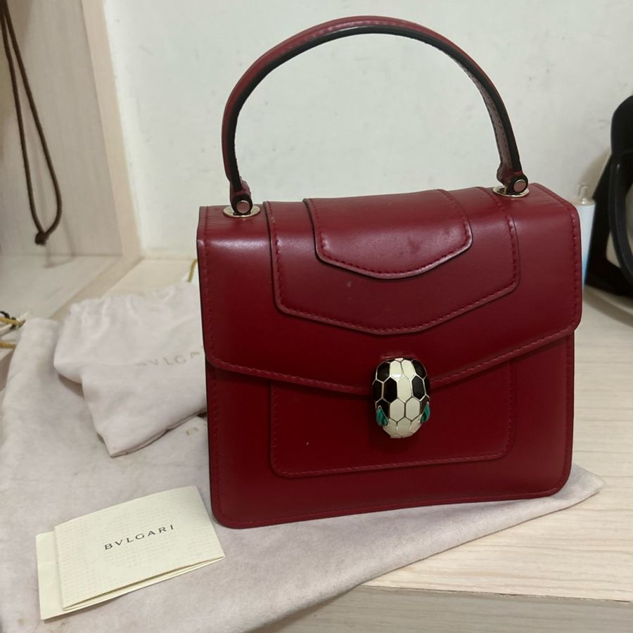 BVLGARI 紅色蛇頭包-0