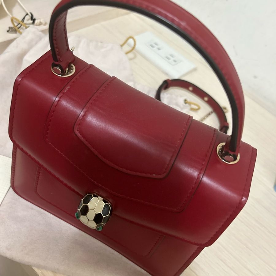 BVLGARI 紅色蛇頭包-1