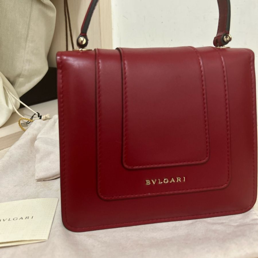 BVLGARI 紅色蛇頭包-4
