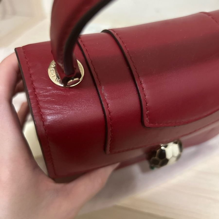 BVLGARI 紅色蛇頭包-7