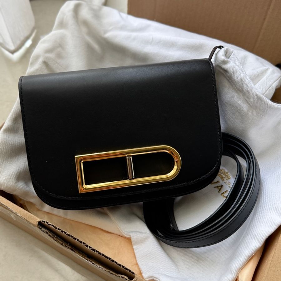 【 降價 】 DELVAUX 黑色 Lingot Small Olen Calf 斜背包/手拿包-0