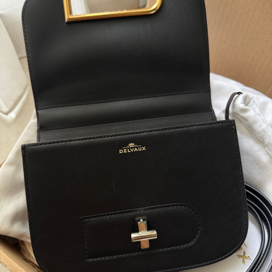 【 降價 】 DELVAUX 黑色 Lingot Small Olen Calf 斜背包/手拿包-3
