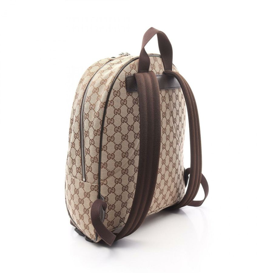 GUCCI Rucksack 背包 449906 GG 帆布皮革米色棕色二手女士-1