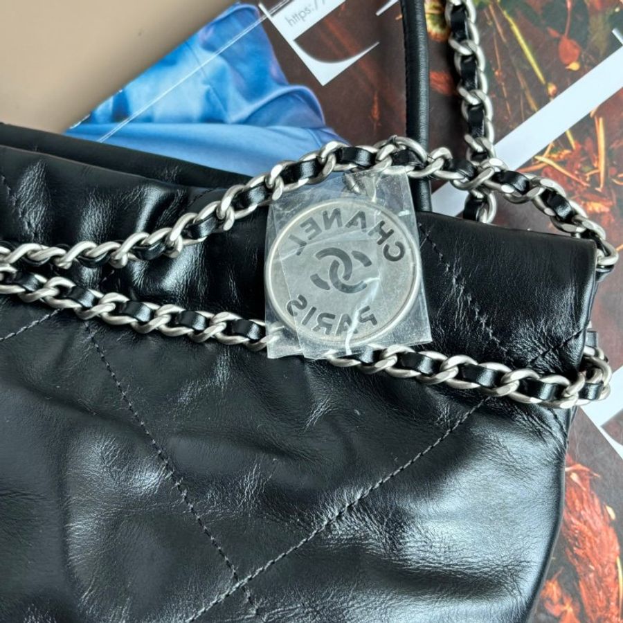 ::CHANEL:: AS3980黑色銀字樣MINI 22BAG-3